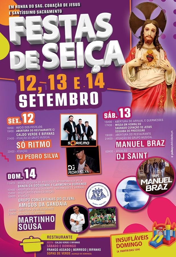 Cartaz Festa em Honra do Sagrado Coração de Jesus 2025 - Seiça