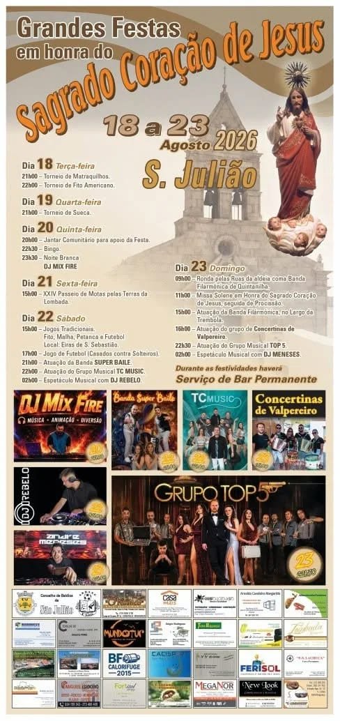 Cartaz Festa em honra do Sagrado Coração de Jesus 2026 - S. Julião
