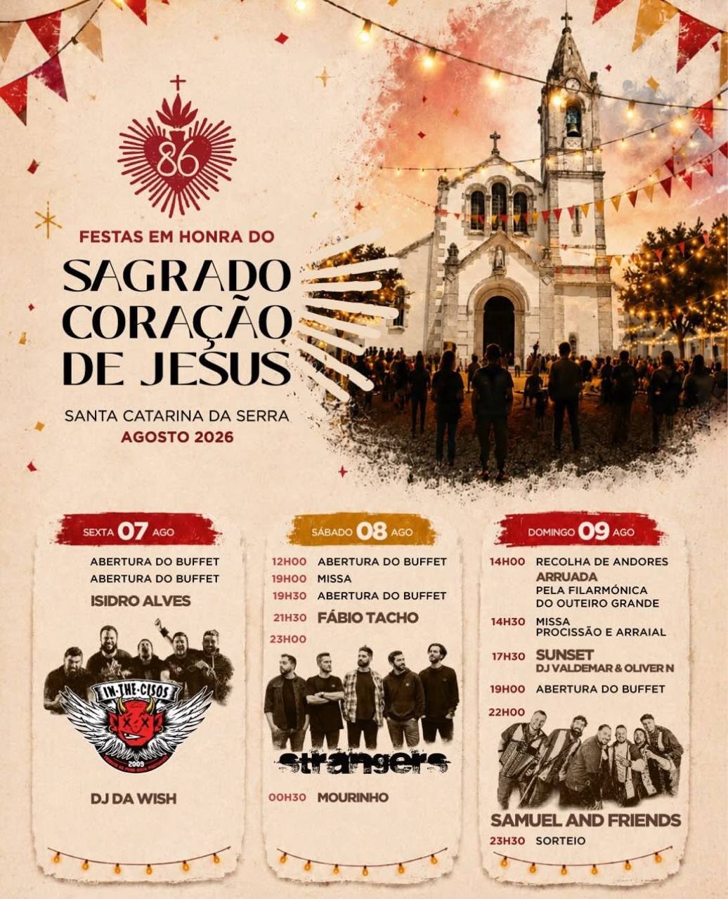 Cartaz Festa em honra do Sagrado Coração de Jesus 2026 - Santa Catarina da Serra