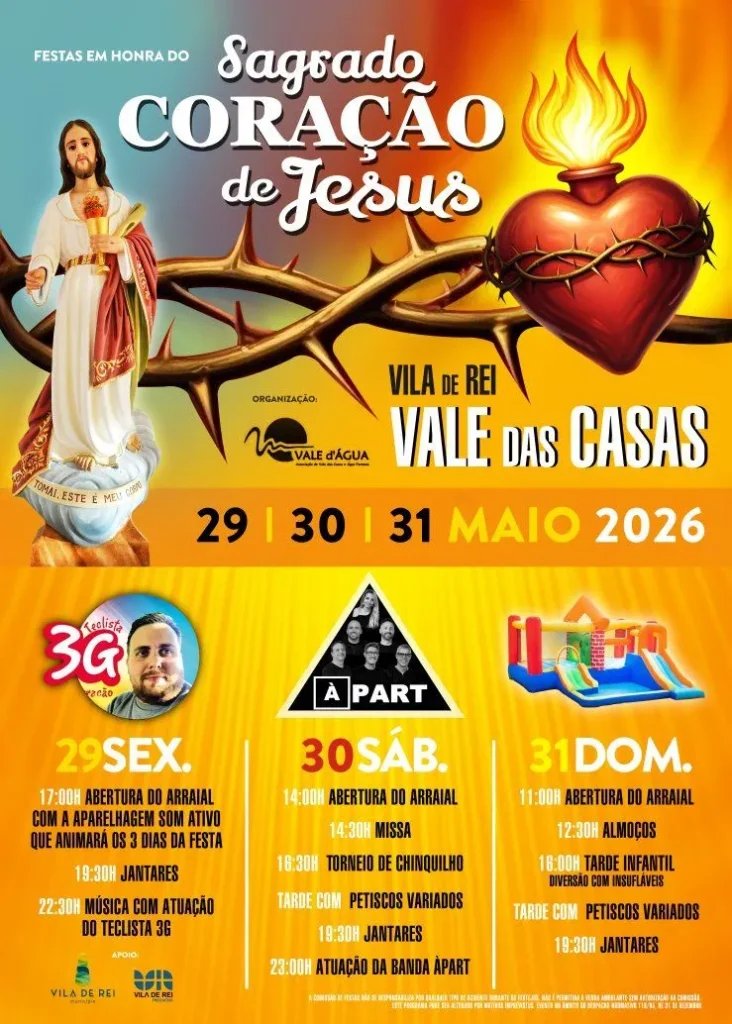Cartaz Festa em honra do Sagrado Coração de Jesus 2026 - Vale das Casas