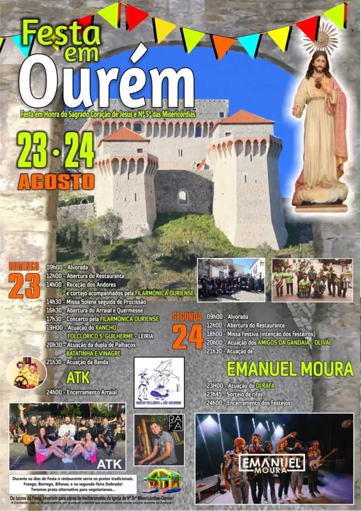 Cartaz Festa em honra do Sagrado Coração de Jesus e Nª Sª das Misericórdias 2026 - Ourém