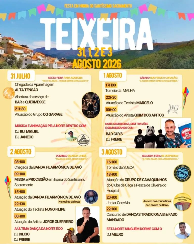 Cartaz Festa em honra do Santíssimo Sacramento 2026 - Teixeira