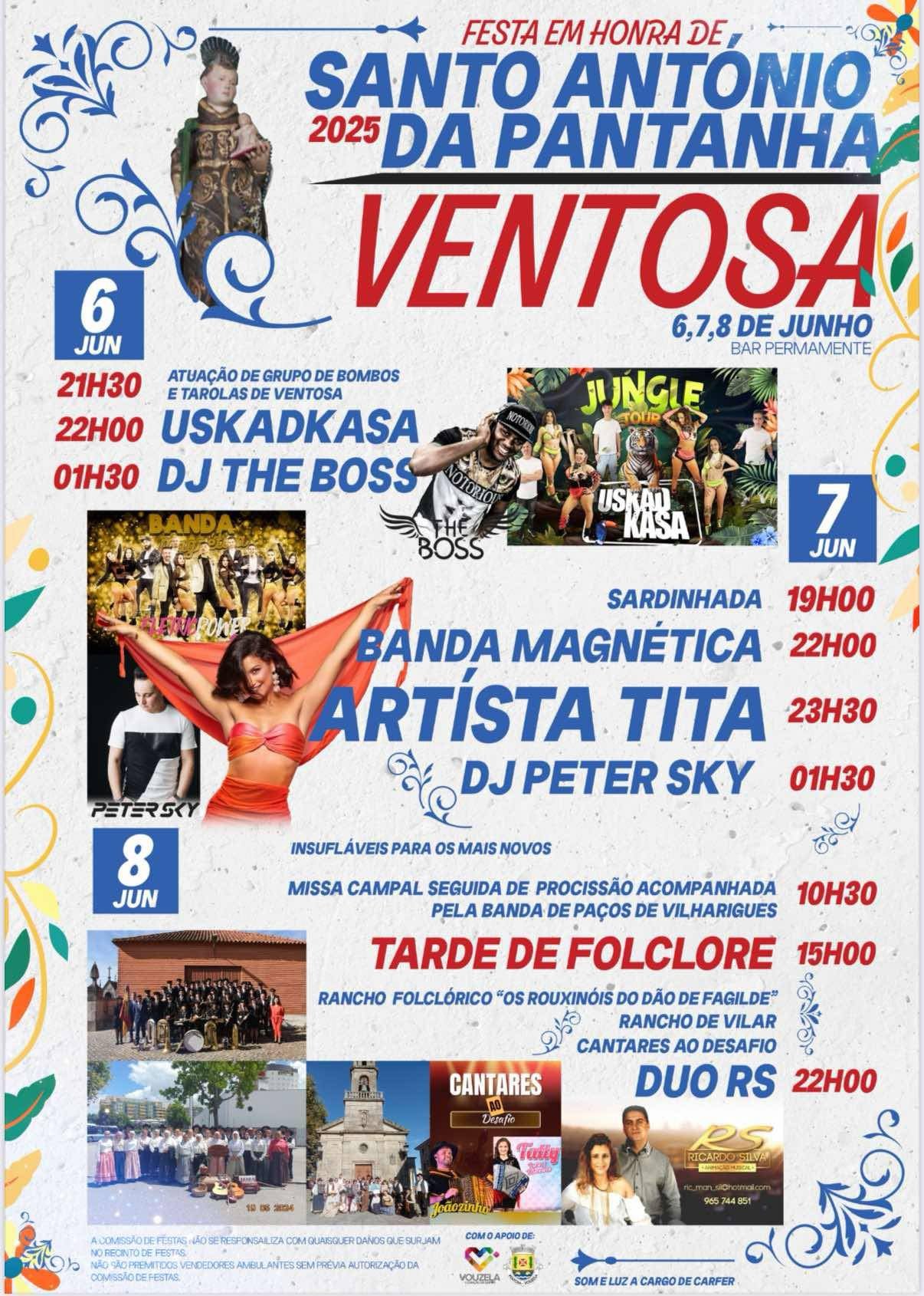 Cartaz Festa em Honra do Santo António 2025 - Ventosa