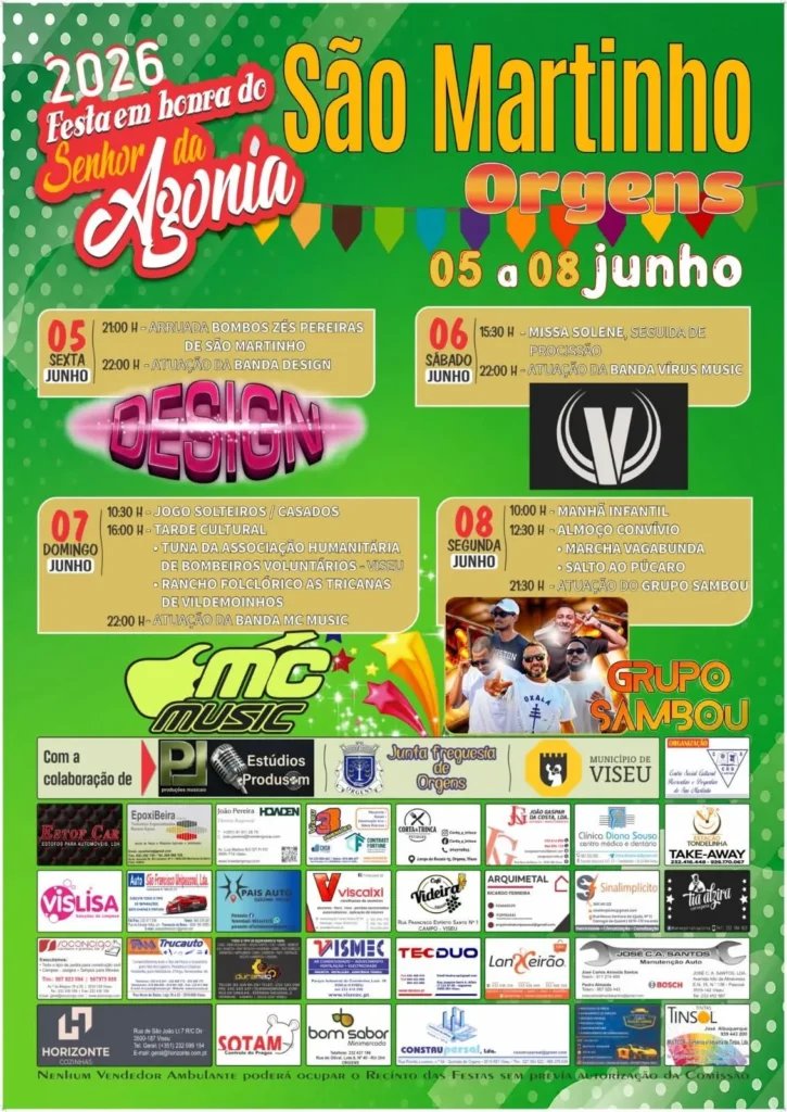 Cartaz Festa em honra do Senhor da Agonia 2026 - Orgens