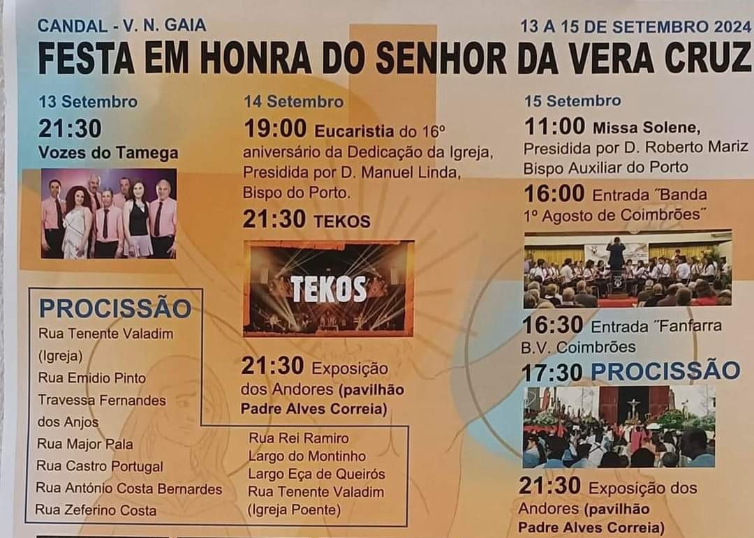 Cartaz Festa em honra do Senhor da Vera Cruz 2024 - Santa Marinha
