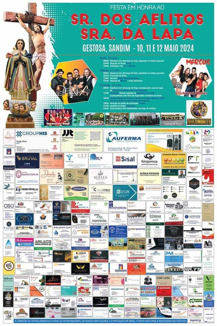 Cartaz Festa em Honra do Senhor dos Aflitos 2024 - Gestosa