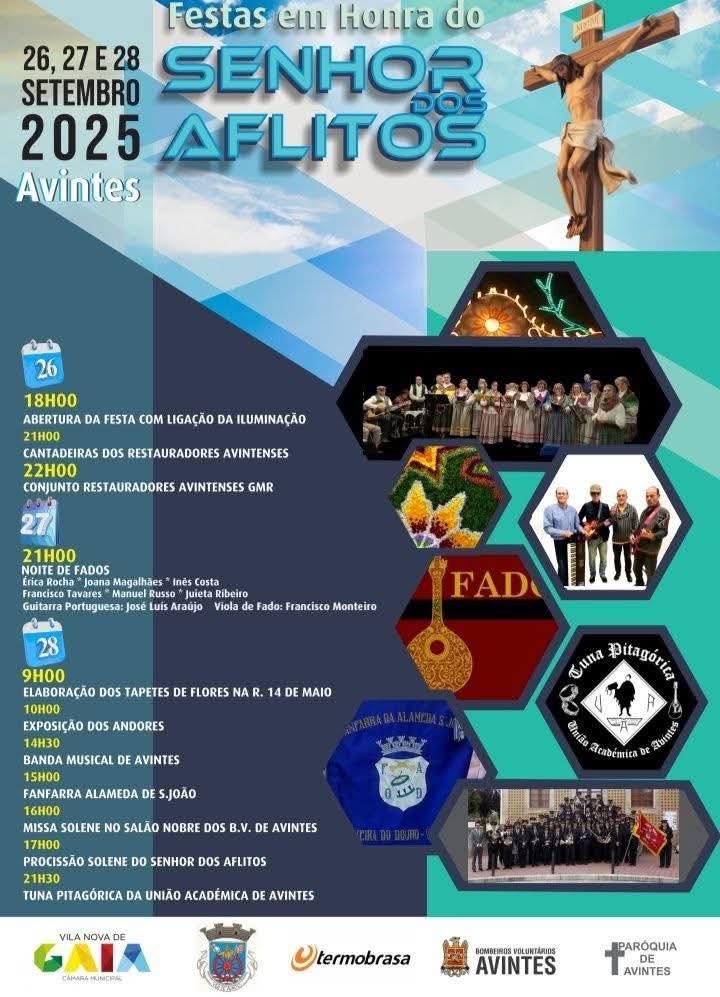 Cartaz Festa em honra do Senhor dos Aflitos 2025 - Avintes