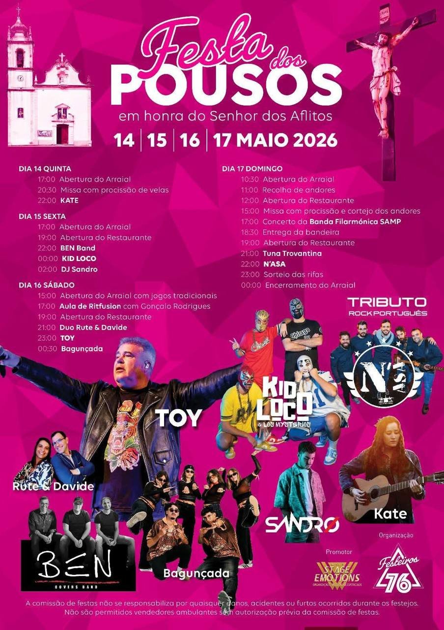 Cartaz Festa em honra do Senhor dos Aflitos 2026 - Pousos