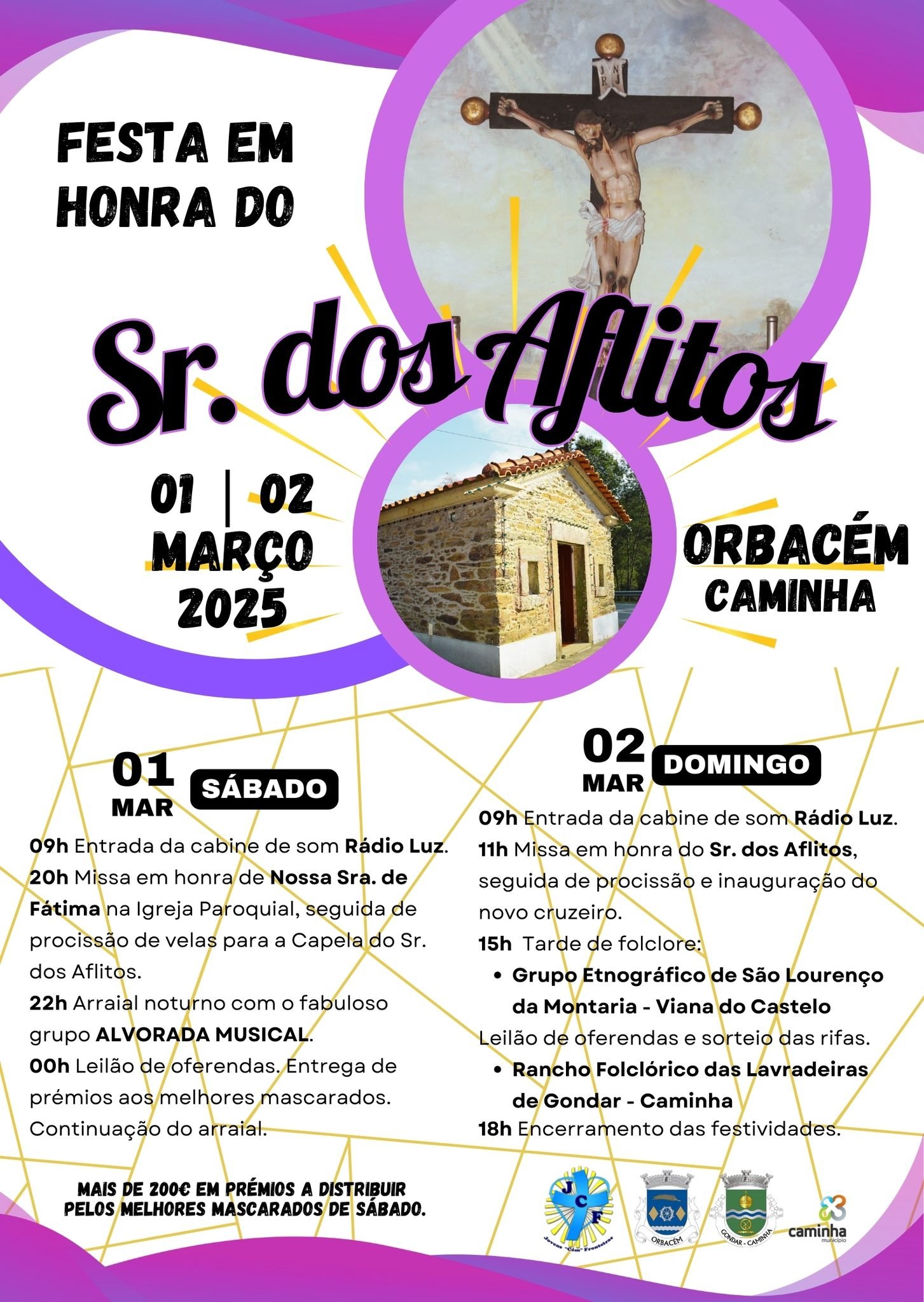 Cartaz Festa em Honra do Sr. dos Aflitos 2025 - Caminha