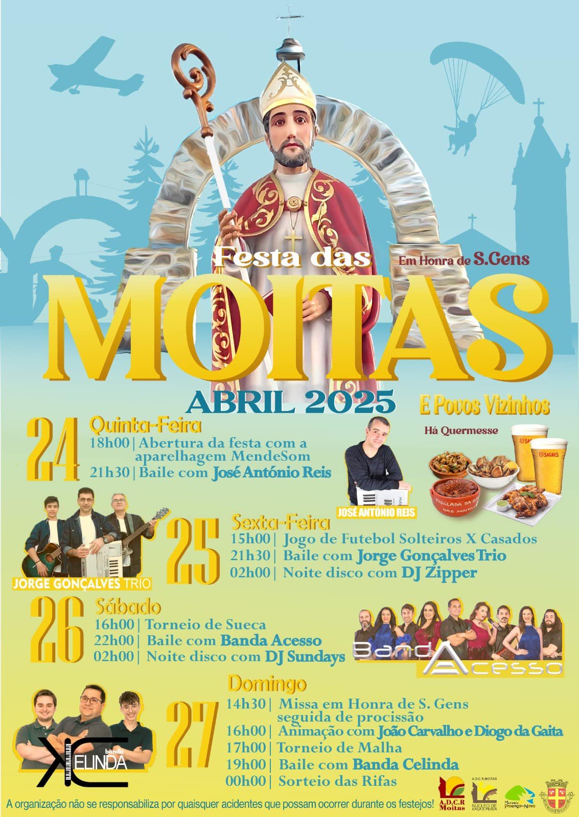 Cartaz Festa em Honra e São Gens 2025 - Moitas