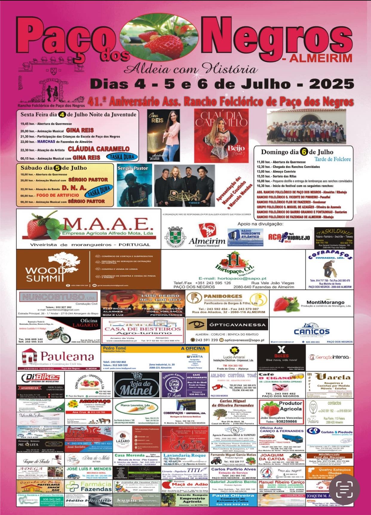 Cartaz Festa em Paço dos Negros 2025 - Almeirim