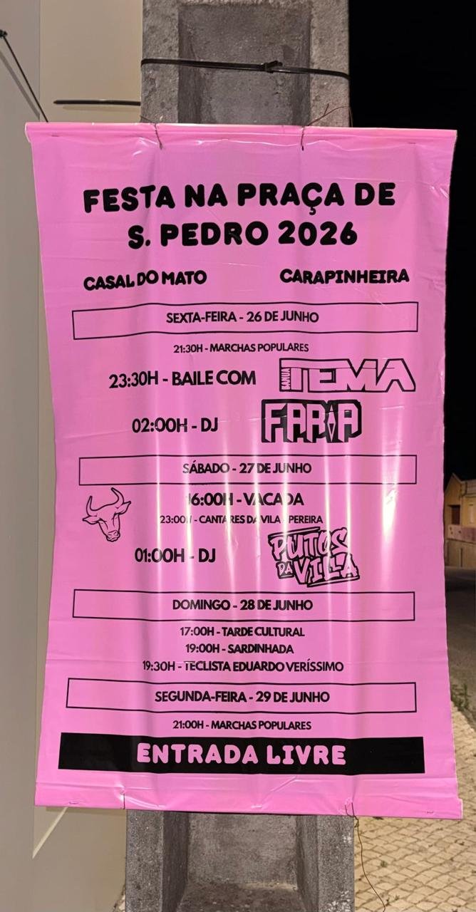 Cartaz Festa na Praça de S. Pedro 2026 - Carapinheira