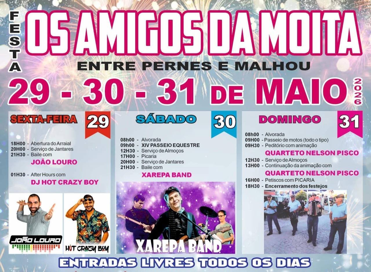 Cartaz Festa Os Amigos da Moita 2026 - Entre Pernes e Malhou