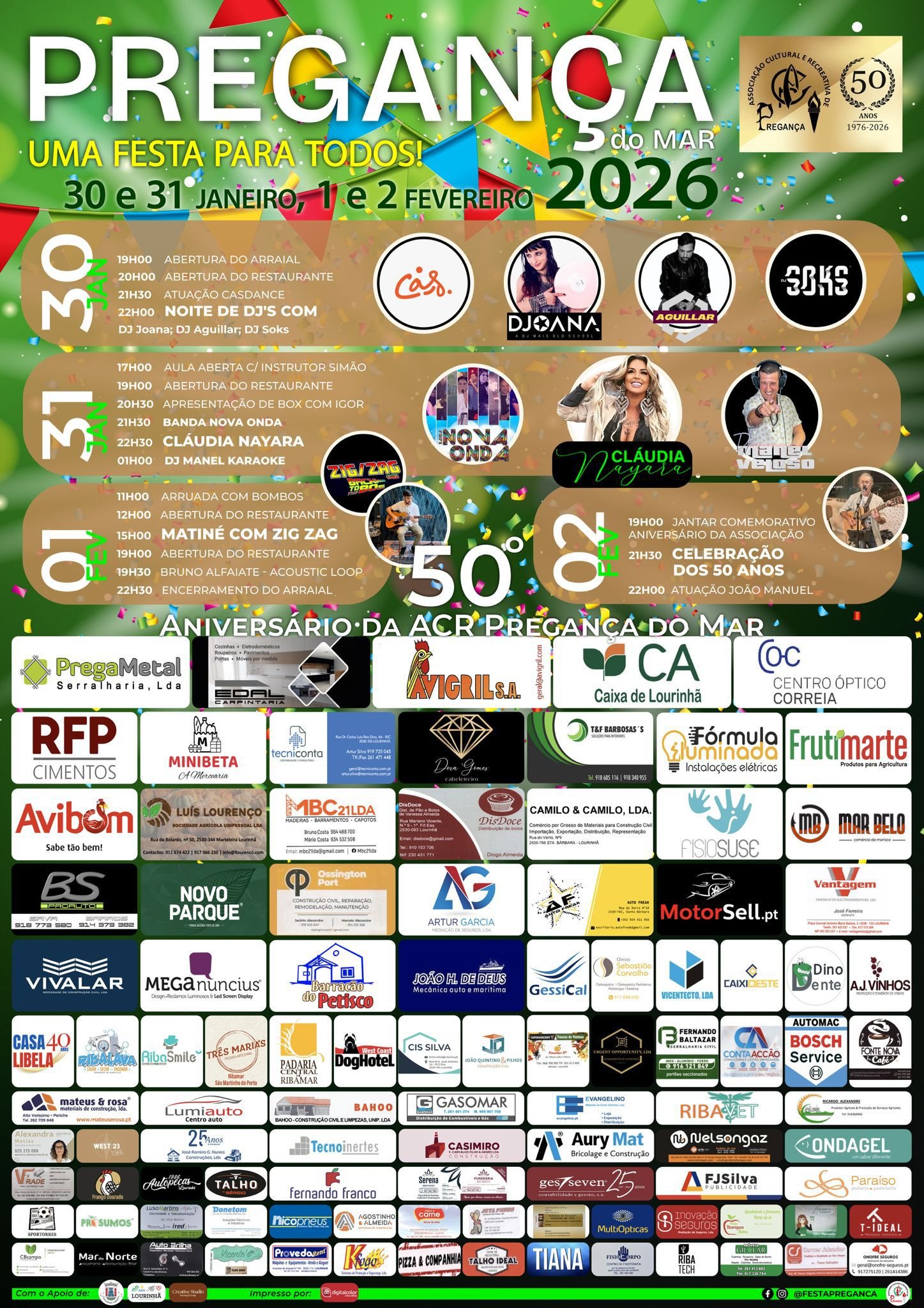 Cartaz Festa Popular 2026 - Pregança do Mar