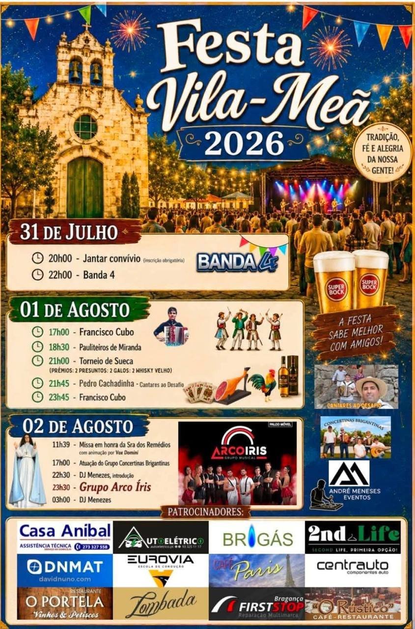 Cartaz Festa Popular 2026 - Vila-Meã