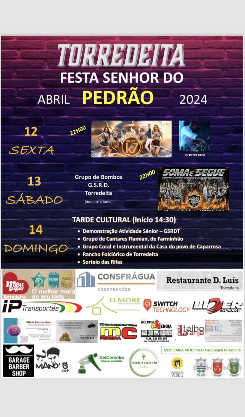 Cartaz Festa Senhor do Pedrão 2024 - Torredeita