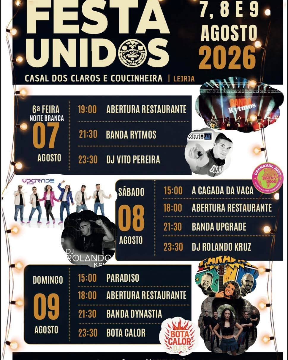 Cartaz Festa Unidos 2026 - Casal dos Claros e Coucinheira