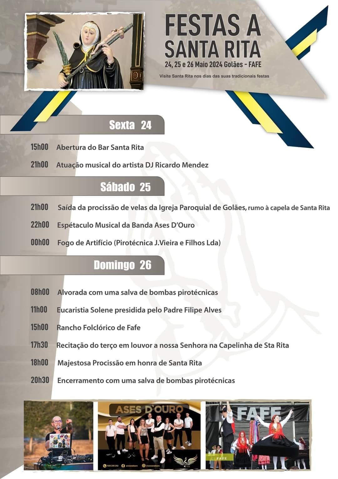 Cartaz Festas a Santa Rita 2024 - Golães