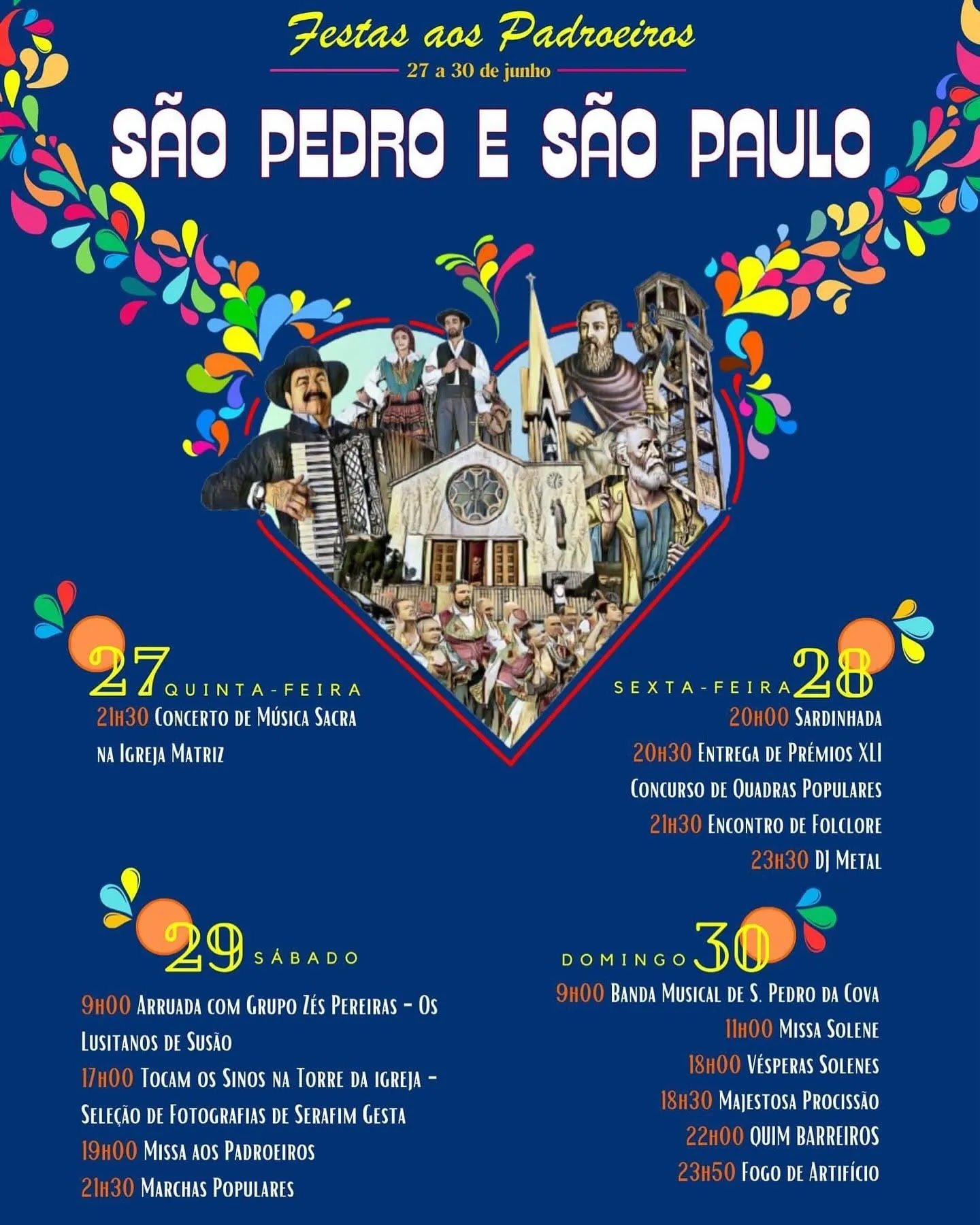 Cartaz Festas aos Padroeiros São Pedro e São Paulo 2024 - Gondomar