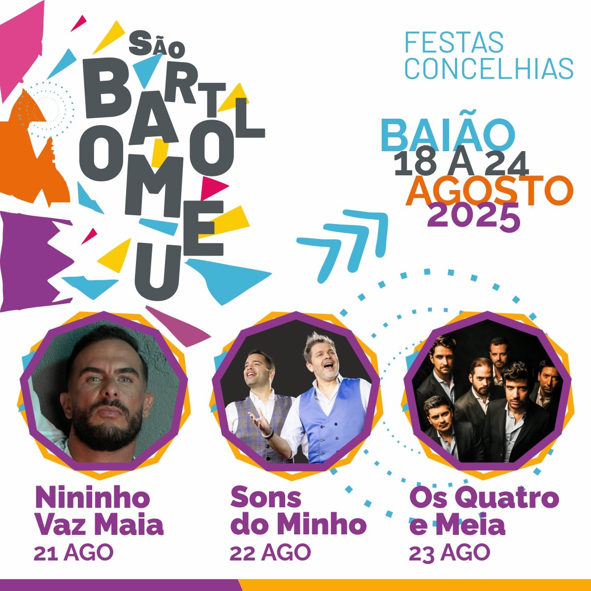 Cartaz Festas Concelhias e de São Bartolomeu 2025 - Baião