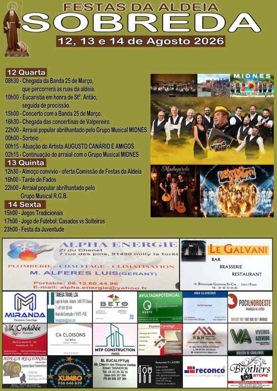 Cartaz Festas da Aldeia 2026 - Sobreira