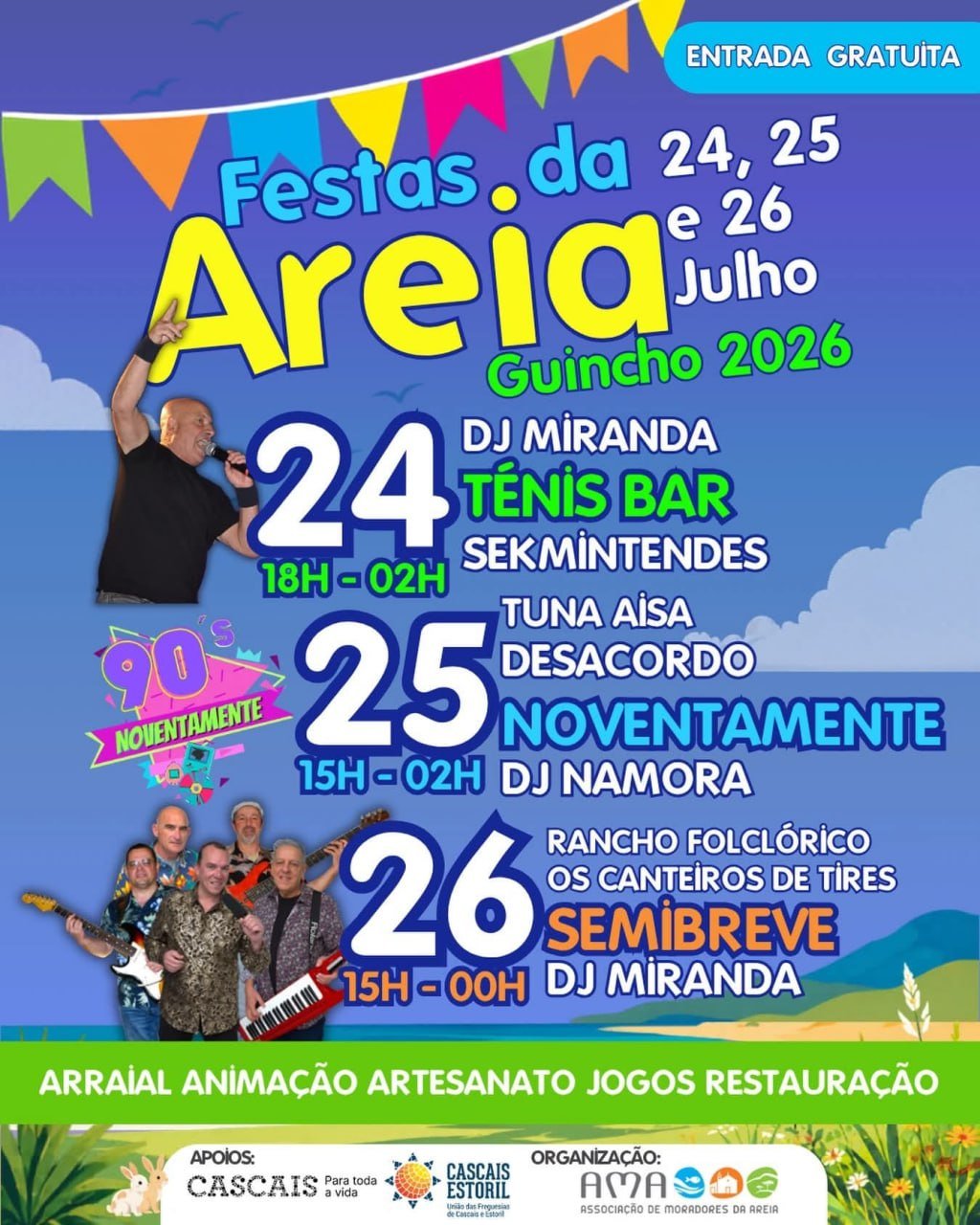 Cartaz Festas da Areia 2026 - Guincho