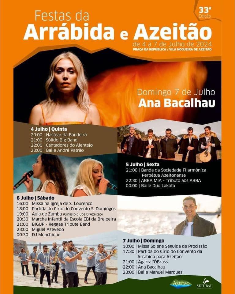 Cartaz Festas da Arrábida e Azeitão 2024 - Setubal