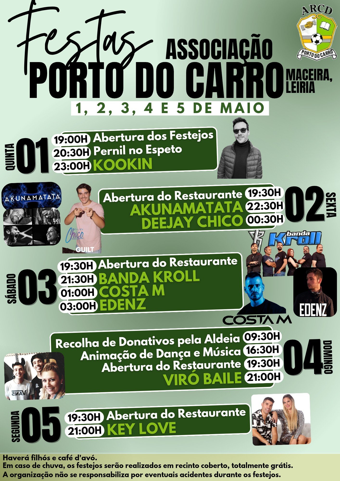 Cartaz Festas da Associação Porto do Carro 2025 - Maceira