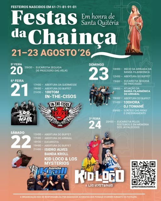Cartaz Festas da Chainça 2026 - Chainça