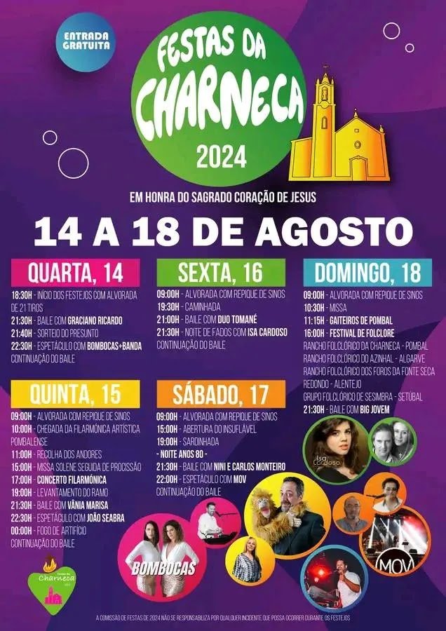 Cartaz Festas da Charneca 2024 - Pombal