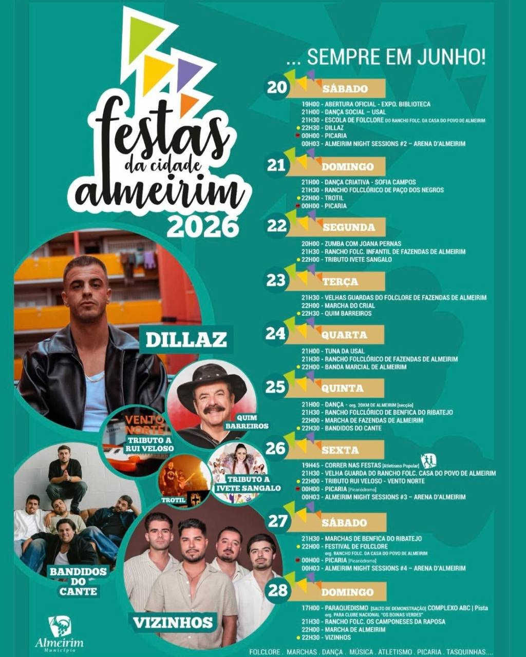 Cartaz Festas da cidade 2026 - Almeirim