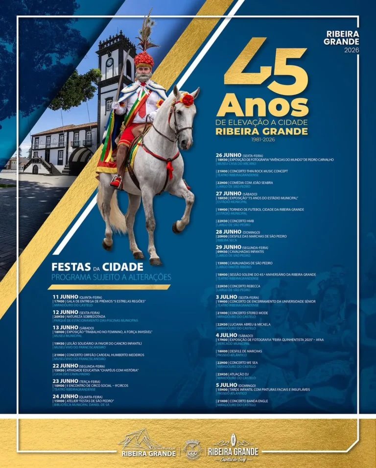 Cartaz Festas da Cidade 2026 - Ribeira Grande