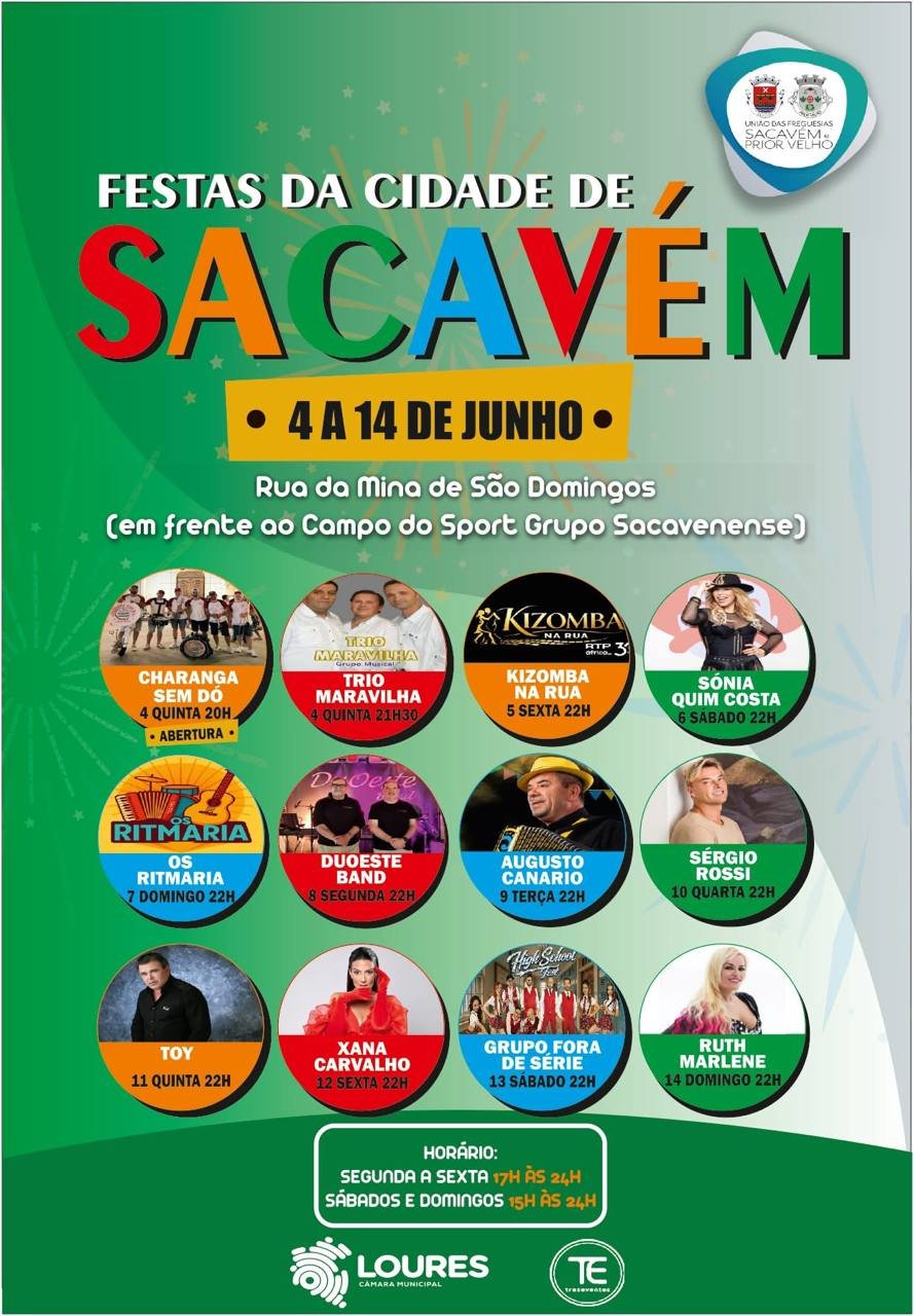 Cartaz Festas da Cidade de Sacavém 2026 - Sacavém