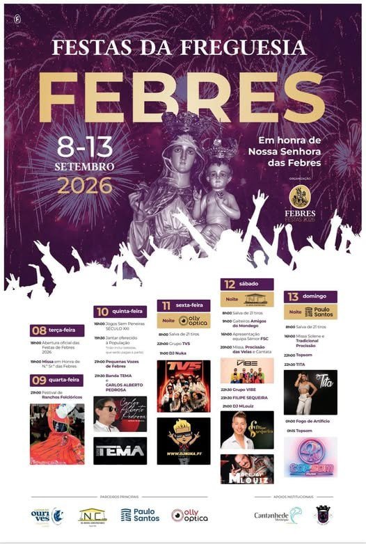 Cartaz Festas da Freguesia 2026 - Febres