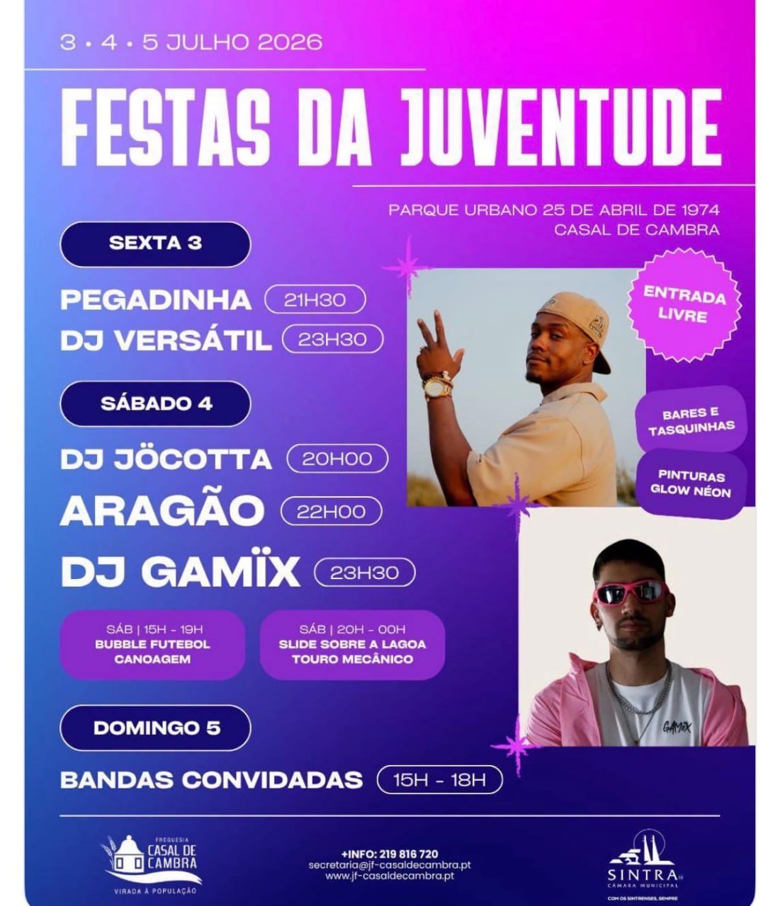 Cartaz Festas da Juventude 2026 - Casal de Cambra