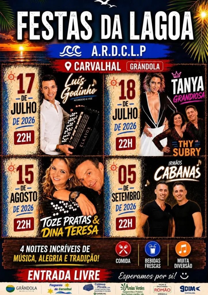 Cartaz Festas da Lagoa 2026 - Carvalhal