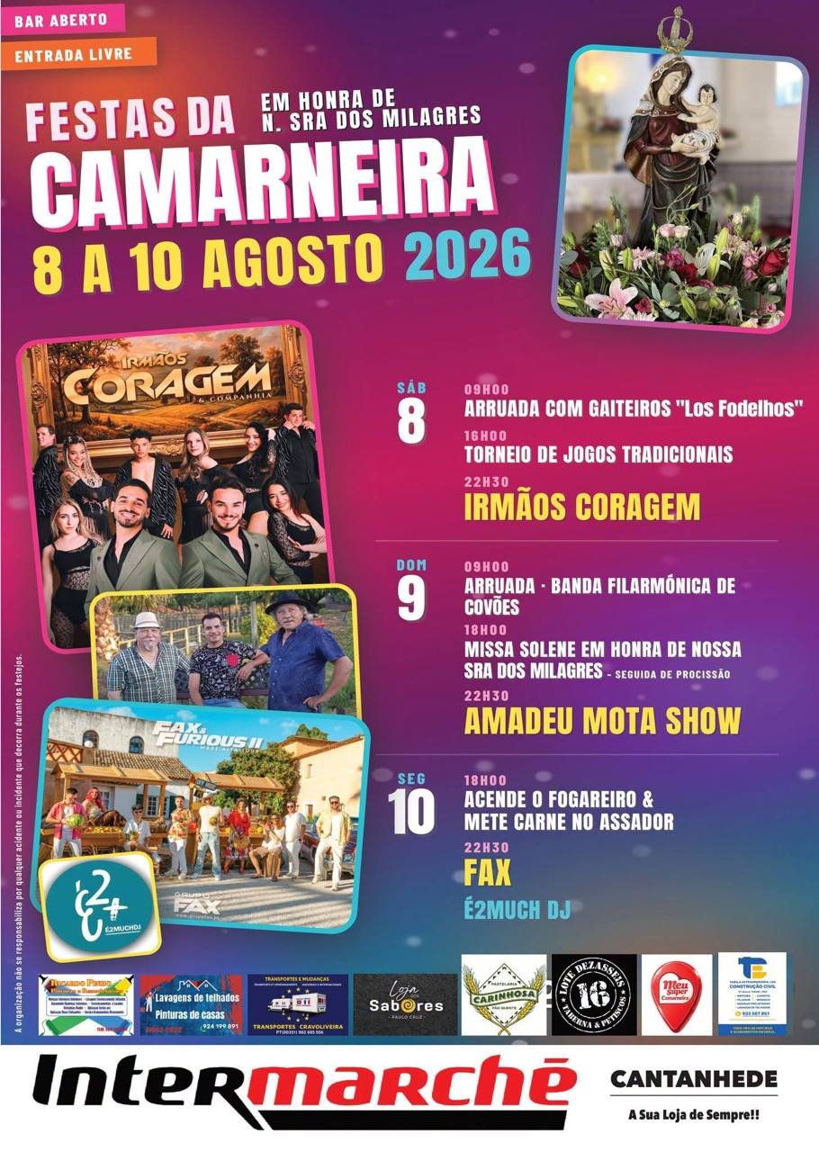 Cartaz Festas da N. Sra dos Milagres 2026 - Camarneira
