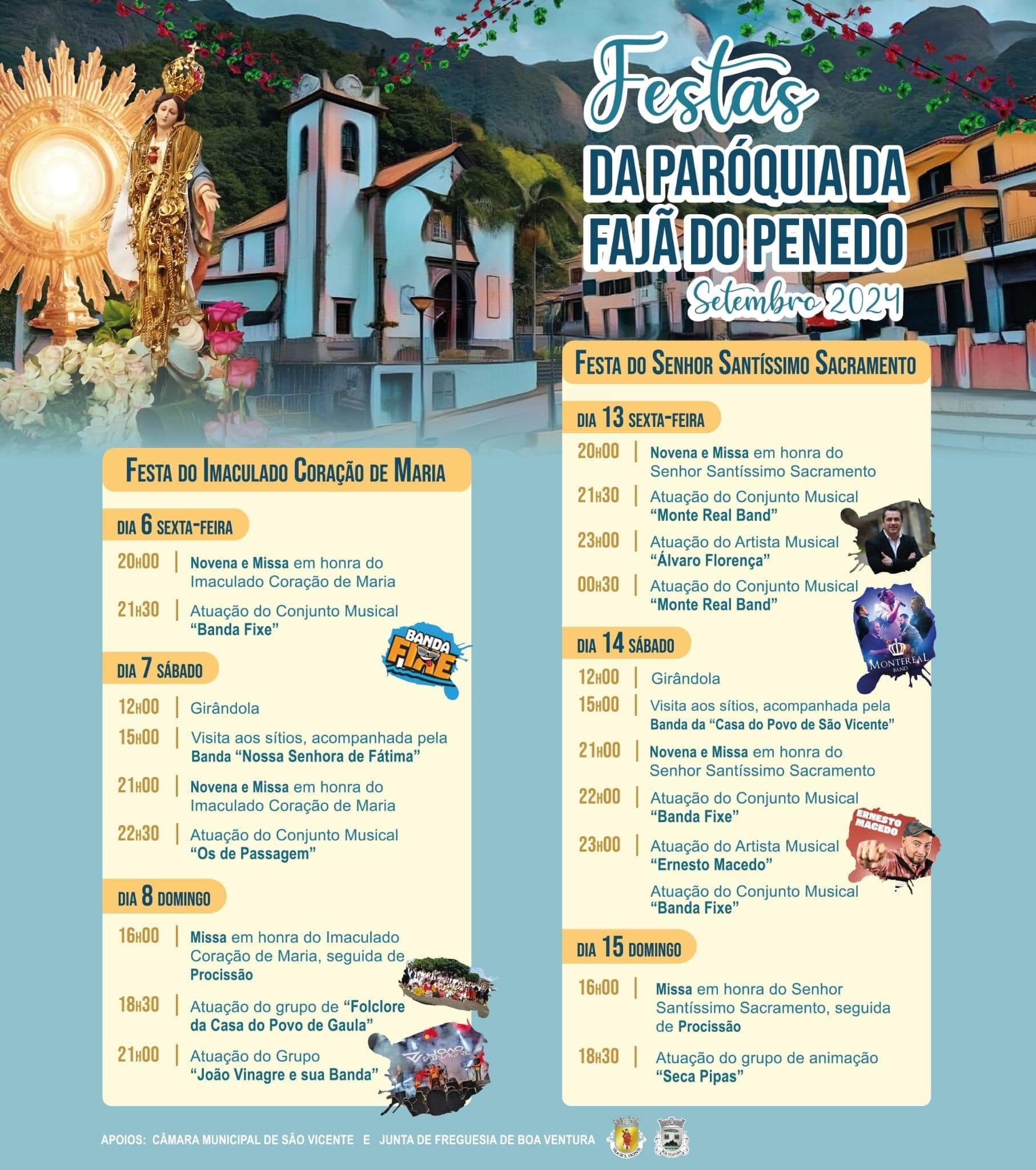 Cartaz Festas da Paróquia da Fajã do Penedo 2024 - Ilha da Madeira