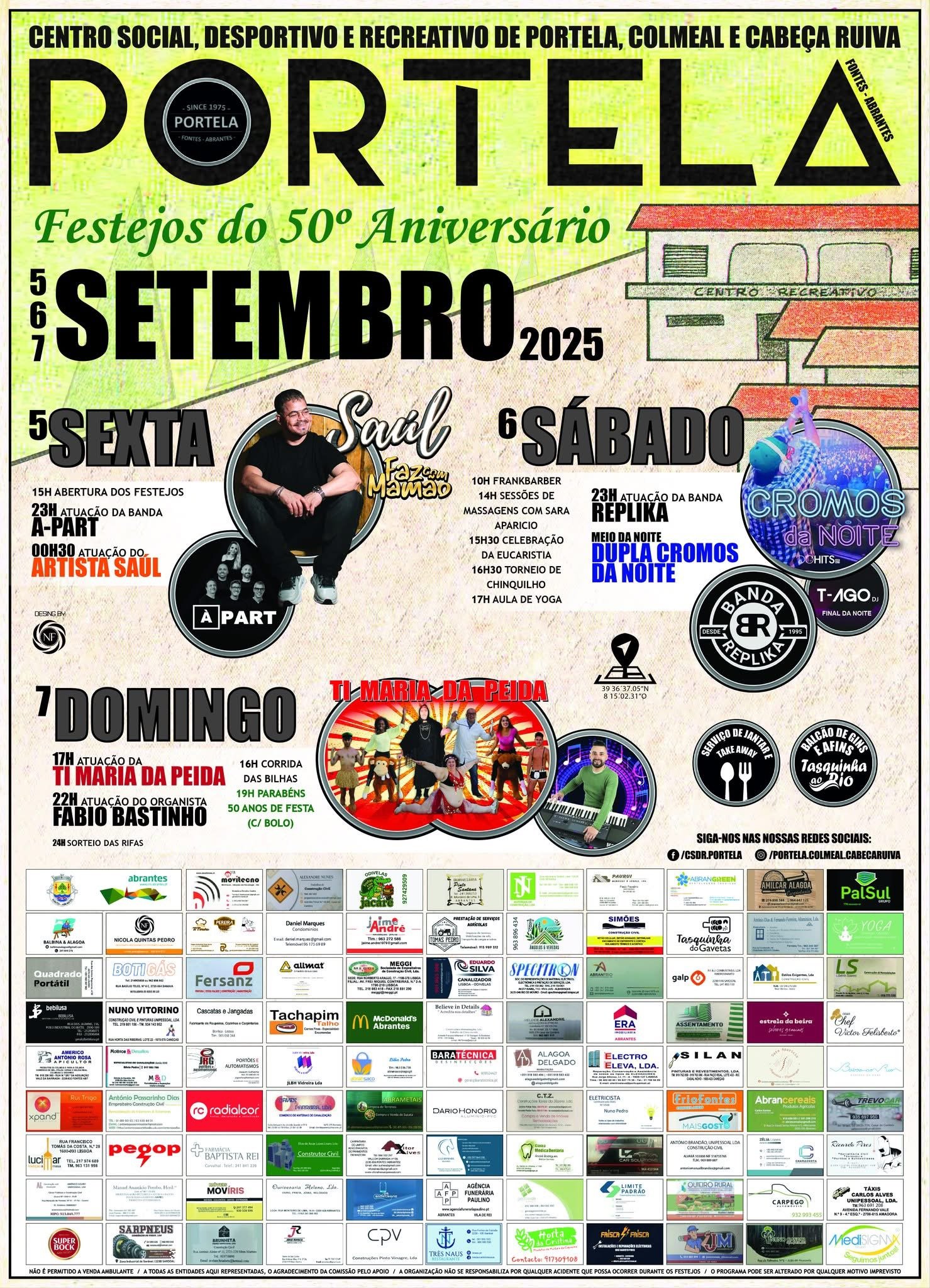 Cartaz Festas da Portela 2025 - Fontes