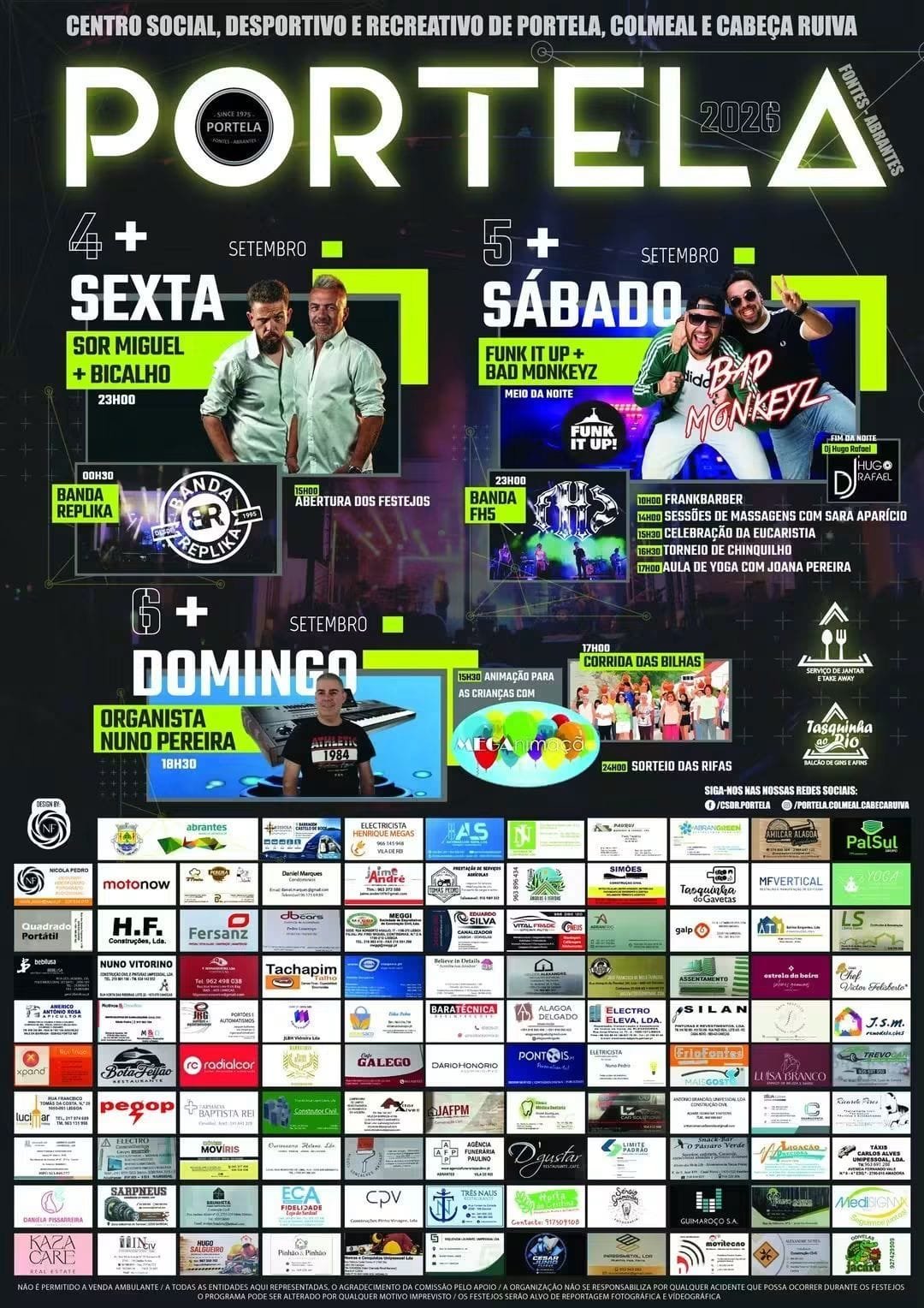 Cartaz Festas da Portela Colmeal e Cabeça Ruiva 2026 -Almeirim