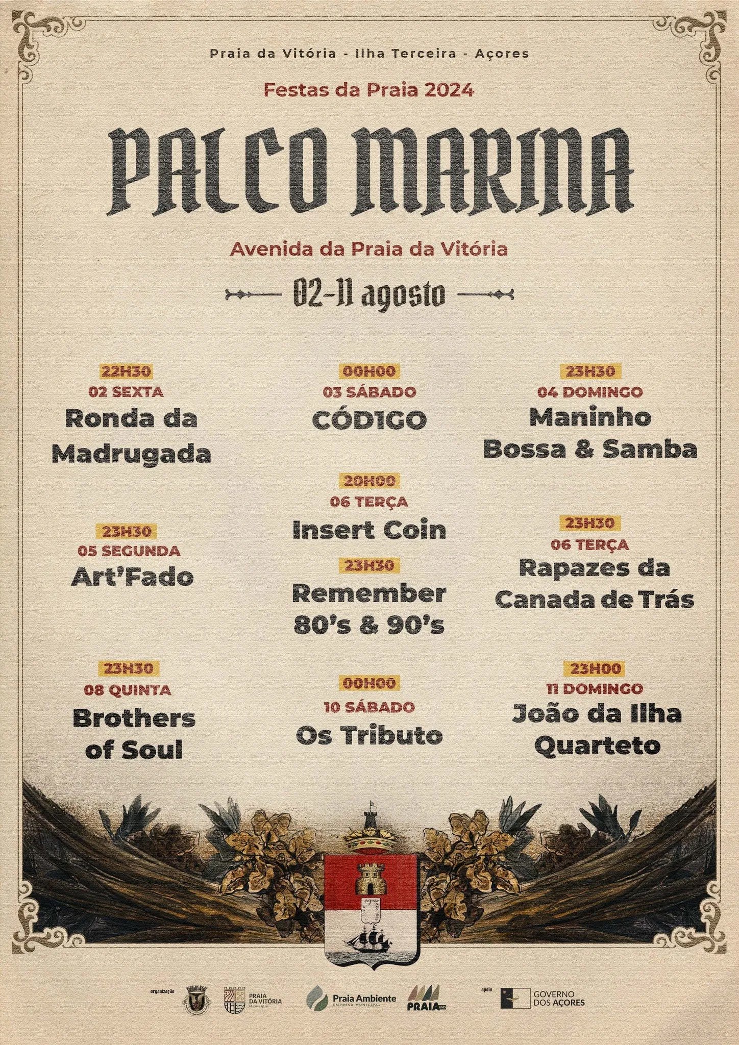 Cartaz Festas da Praia 2024 -  Praia da Vitória