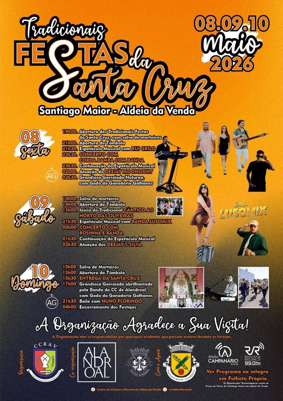 Cartaz Festas da Santa Cruz 2026 - Aldeia da Venda