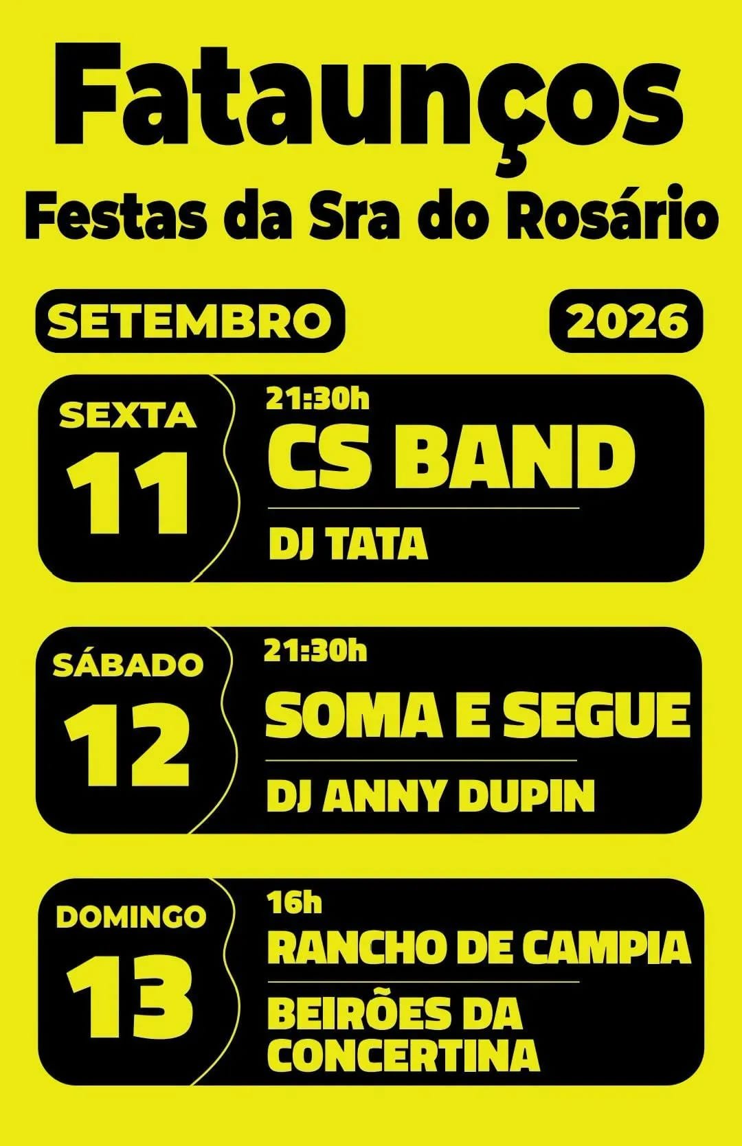 Cartaz Festas da Sra do Rosário 2026 - Fataunços