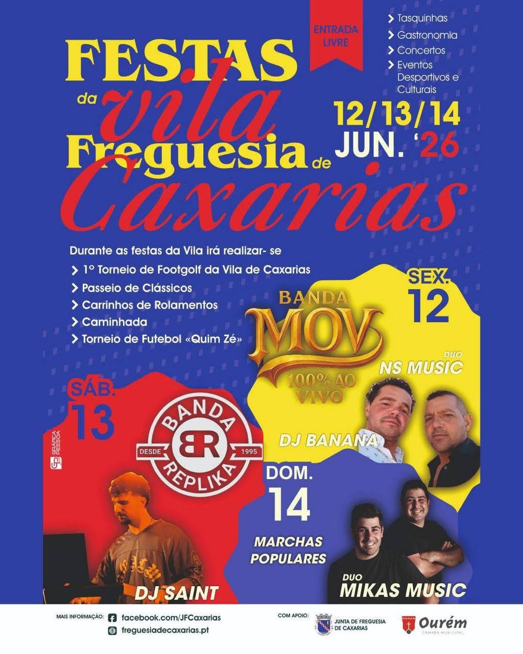 Cartaz Festas da Vila 2026 - Caxarias