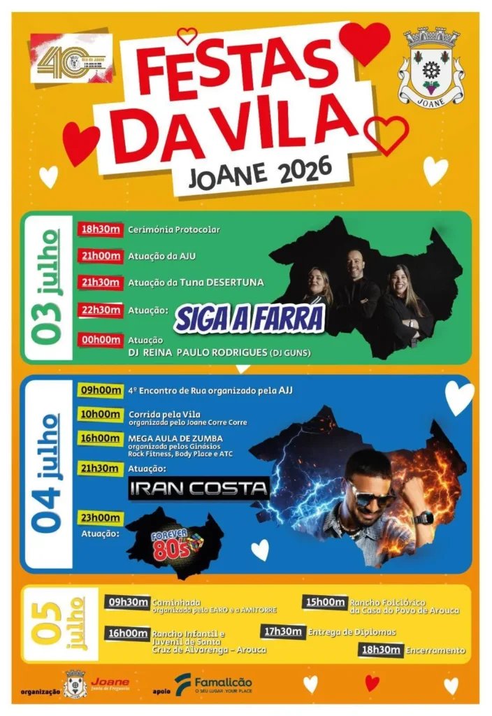Cartaz Festas da Vila 2026 - Joane