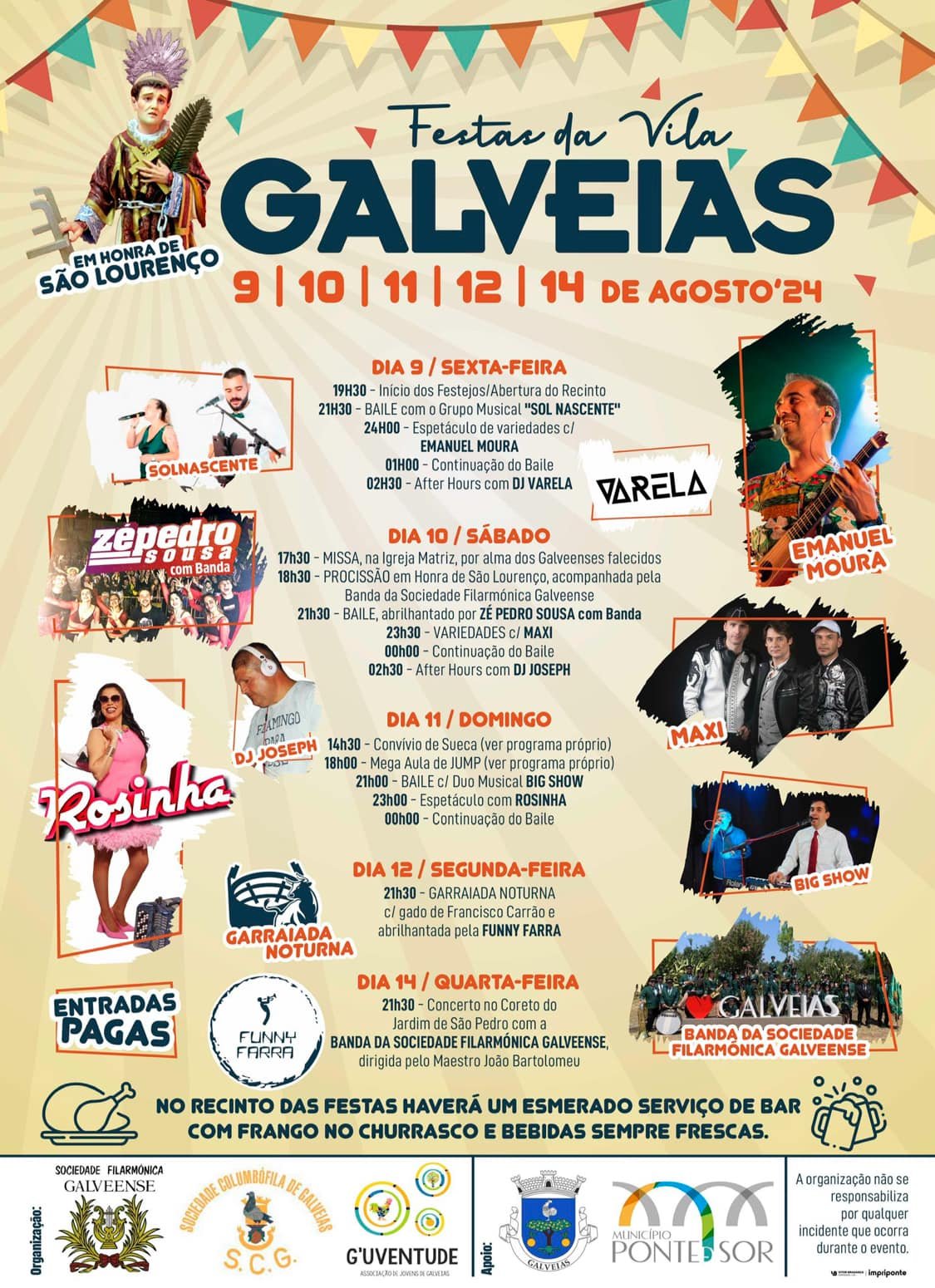 Cartaz Festas da Vila de Galveias 2024 - Ponte de Sor