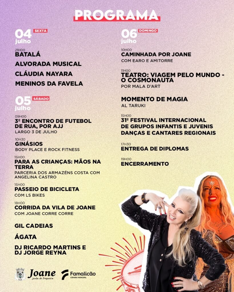 Cartaz Festas da Vila de Joane 2025 - Famalicão