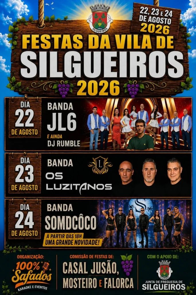 Cartaz Festas da Vila de Silgueiros 2026 - Silgueiros
