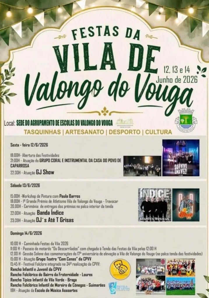 Cartaz Festas da Vila de Valongo do Vouga 2026 - Valongo do Vouga