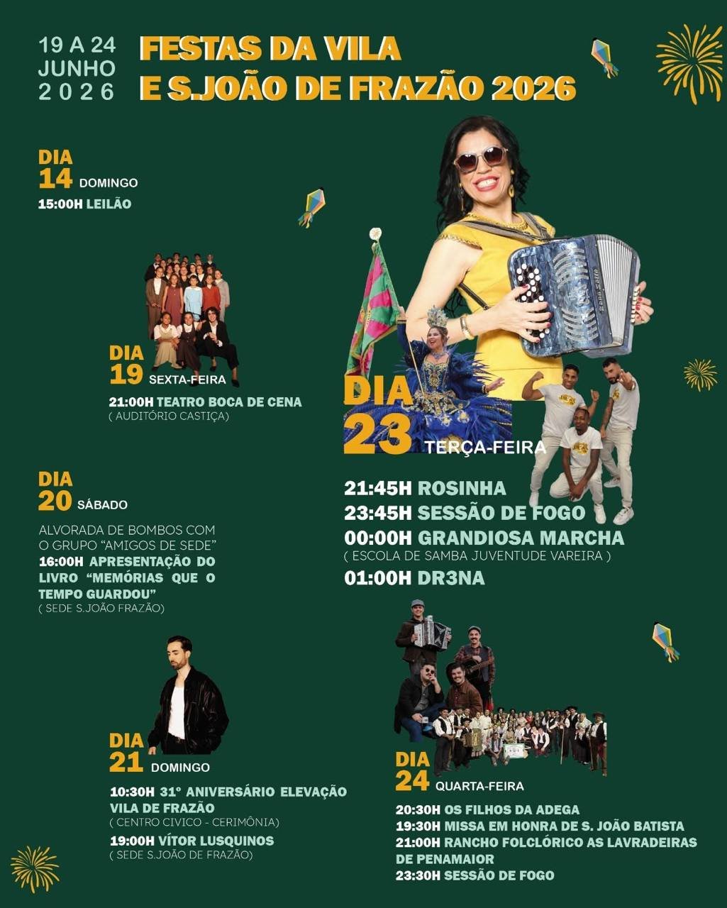 Cartaz Festas da Vila e S. João de Frazão 2026 - Frazão